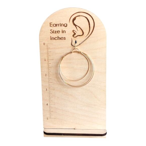 A New Day NWT 3 Hoop Gold Tone Dangle Hoop Earrings - Picture 9 of 13